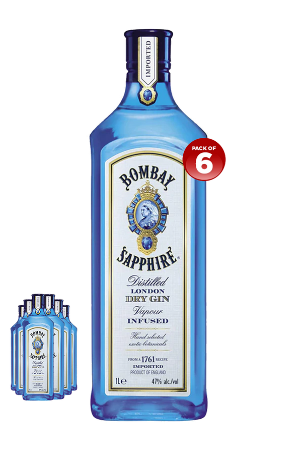 Bombay Sapphire Gin 1L (PACK OF 6)