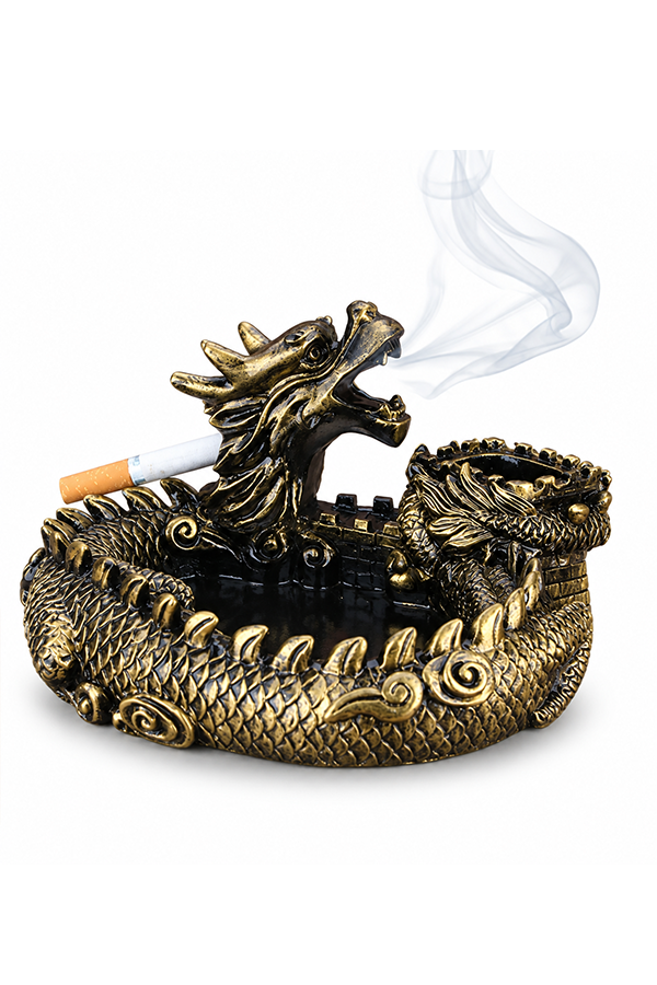 Auspicious Dragon Great Wall Ashtray, Retro Decorative Design, Portable & Durable Ashtray