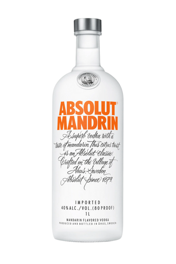 Absolut Mandarin flavoured Swedish vodka 1 litre bottle