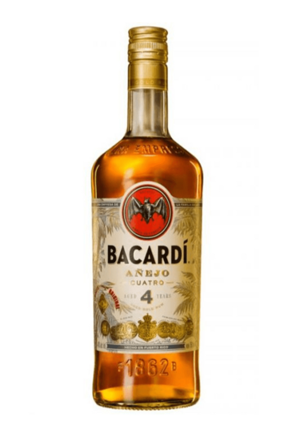 Bacardi Añejo Cuatro 4 year old gold rum 1 litre bottle