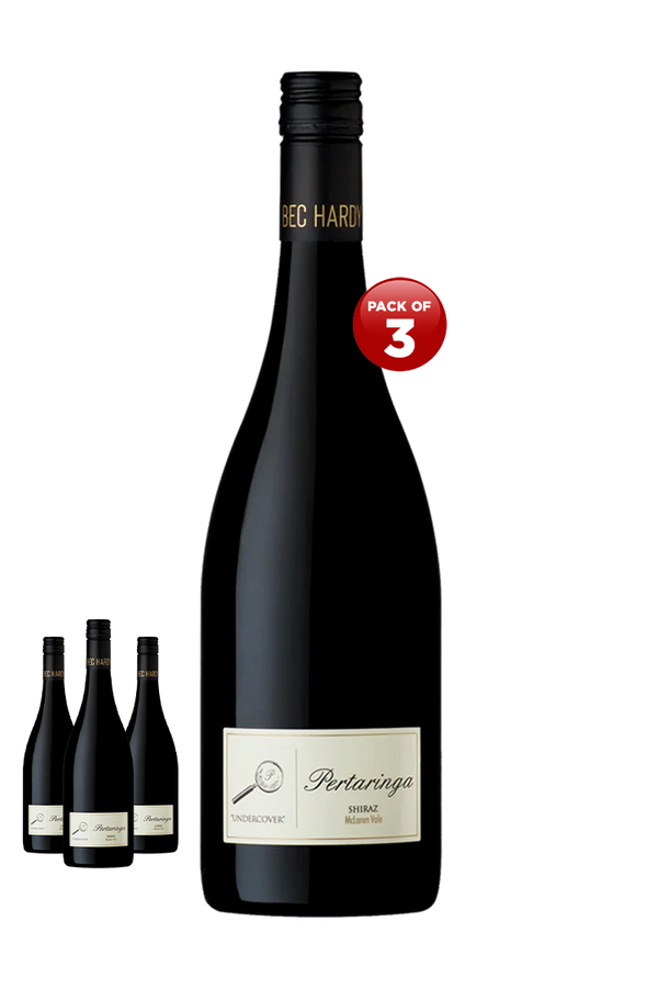 Bec Hardy Pertaringa Undercover Shiraz 2022 Australian Shiraz red wine pack of 3 x 750ml glass bottles