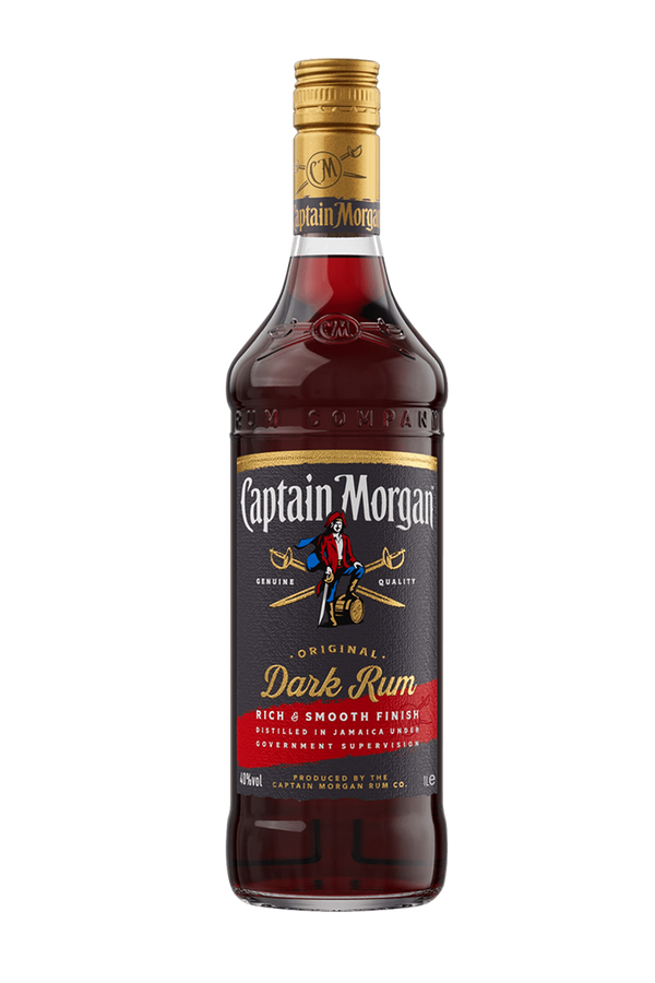 Captain Morgan dark rum 1 litre bottle