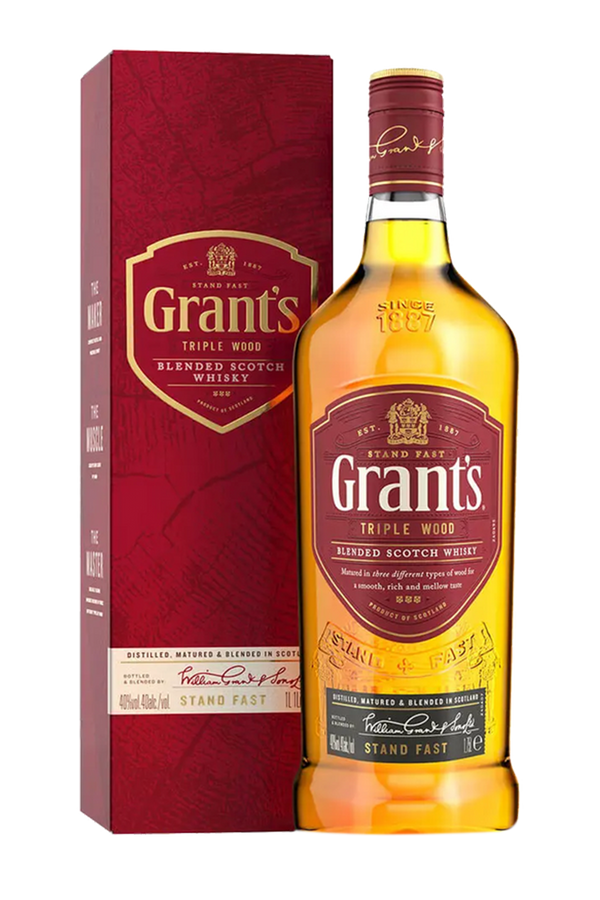 Grant's Triple Wood blended Scotch whisky 1 litre bottle