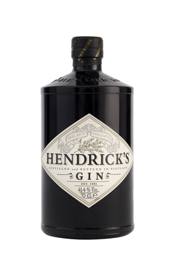 Hendrick's Scottish gin infused with cucumber and rose 1 litre dark apothecary bottle