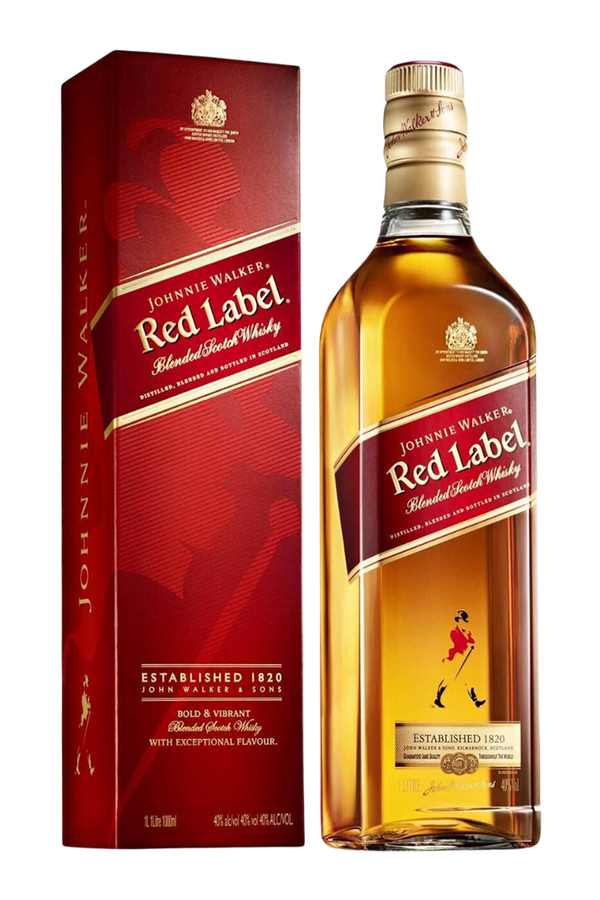 Johnnie Walker Red Label blended Scotch whisky 1 litre square bottle