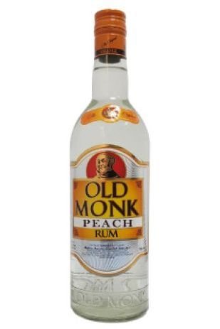 Old Monk Peach flavoured Indian rum 750ml bottle