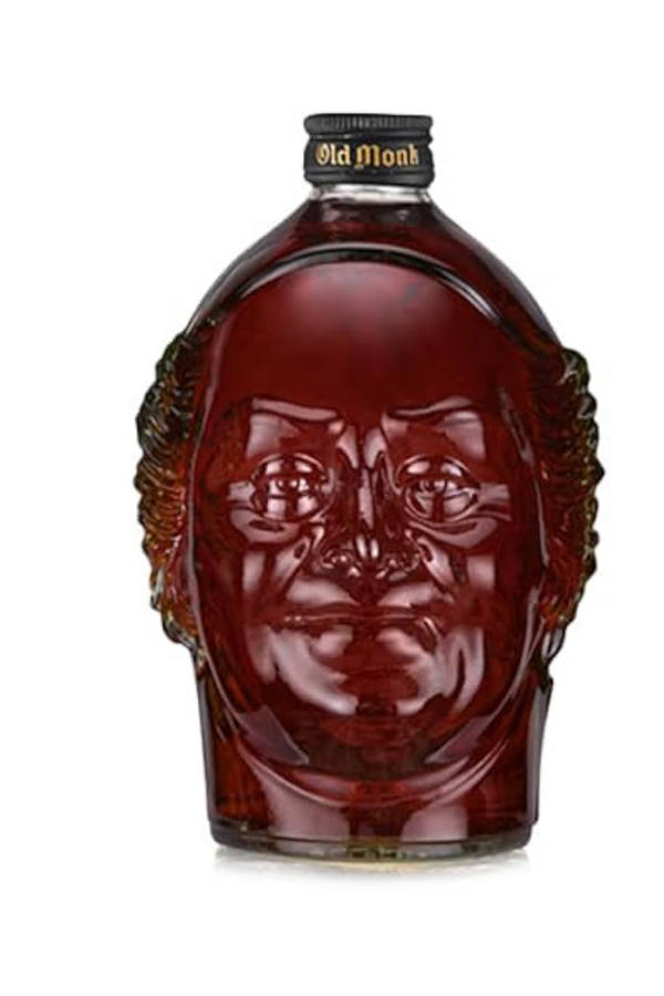 Old Monk The Legend Indian dark rum 1 litre monk head bottle