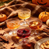 Vintage Ribbed Stemmed Cocktail Glasses (4 Pcs Set)