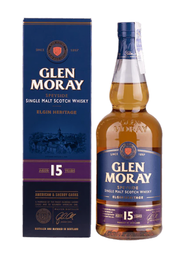 Glen Moray 15 Year Old Single Malt Whisky 1L