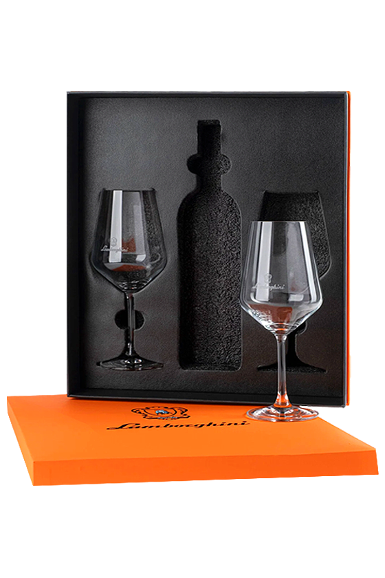 Lamborghini Gift Box 1 Wine + 2 Wine Glass