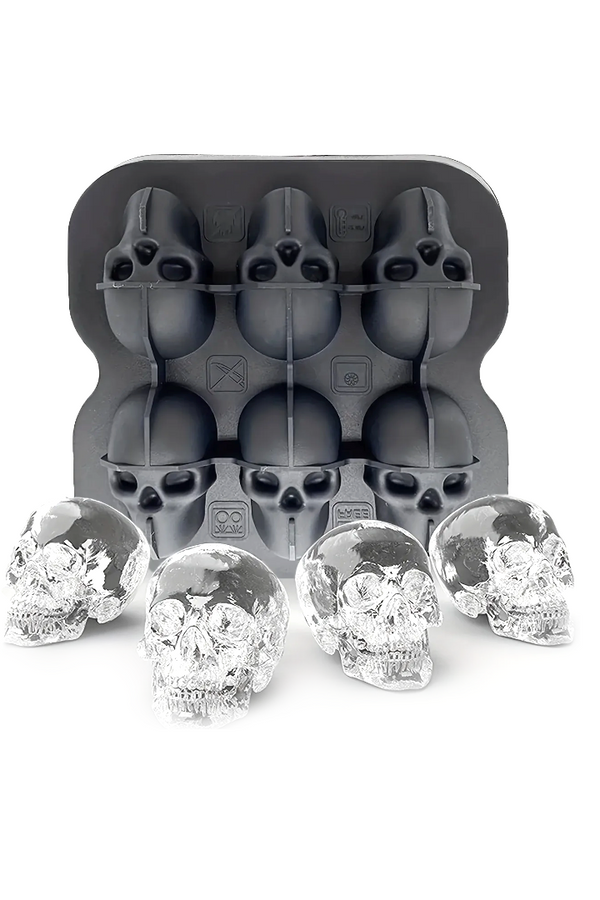 Skull shaped ice tray black