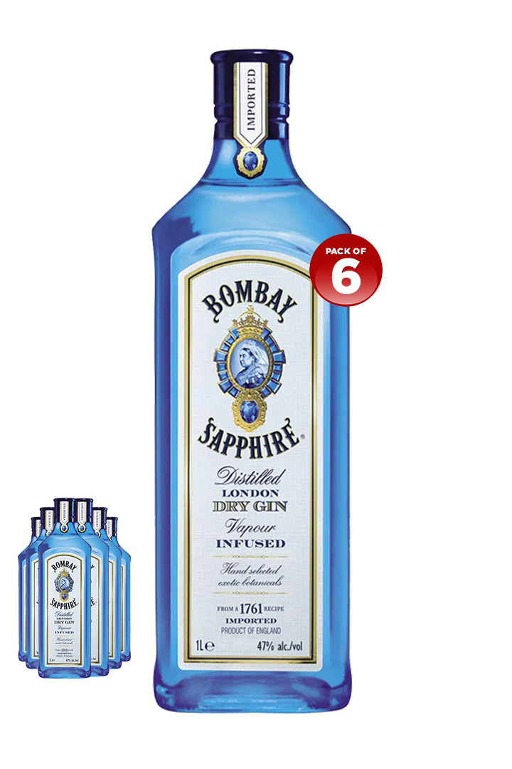 Bombay Sapphire Gin 1L (PACK OF 6)