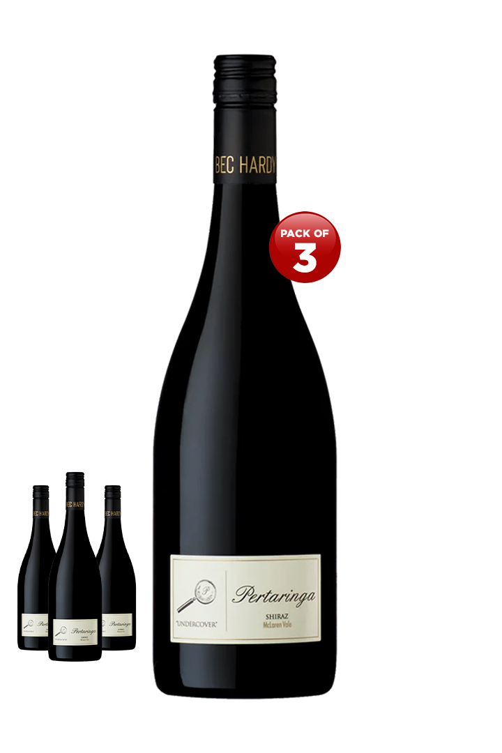 Bec Hardy Pertaringa Undercover Shiraz 2022 75CL Pack of 3