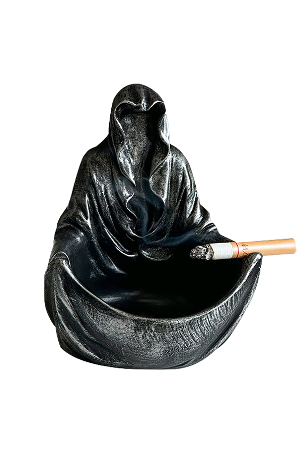Black Humor Cyberpunk Ashtray, Mysterious Figure Design, Creative Decorative Ashtray