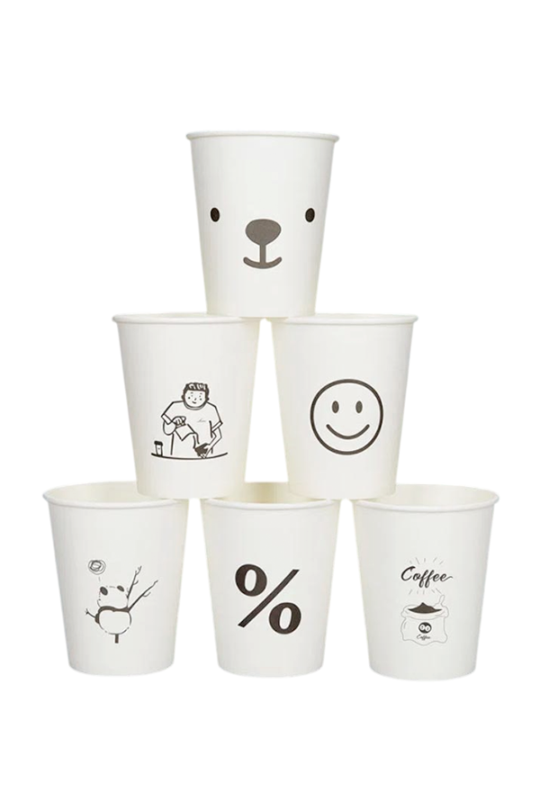 10 PC Disposable Thickened Paper Cups, Simple Pattern Drinking Cups for Home, Office & Business Use