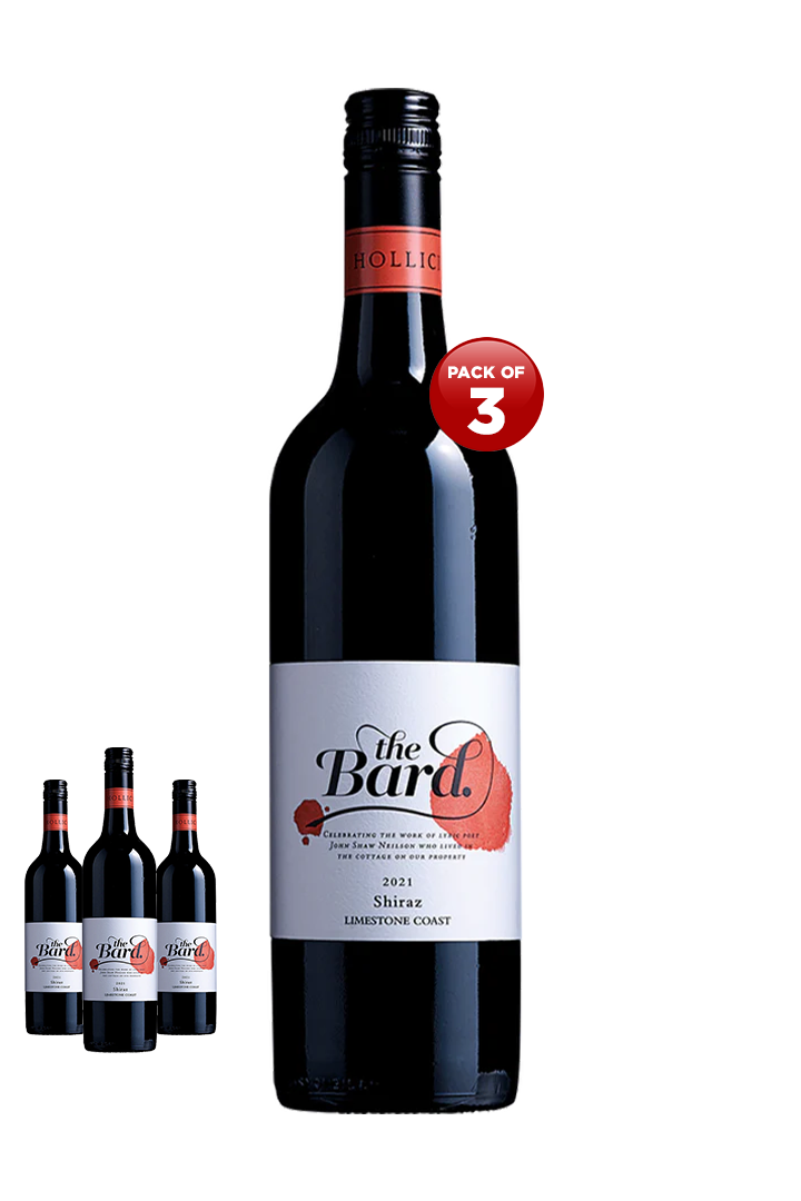 Hollick The Bard Shiraz 2021 75CL Pack of 3