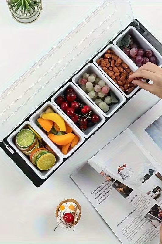 Compartment Topping Station with Lid & 6 Organizer