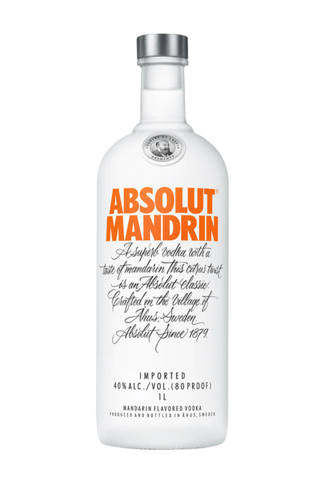 Absolut Mandarin flavoured Swedish vodka 1 litre bottle