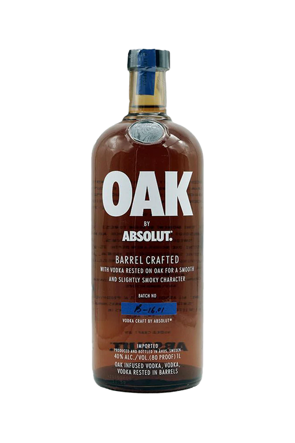 Absolut Oak barrel rested Swedish vodka 1 litre bottle