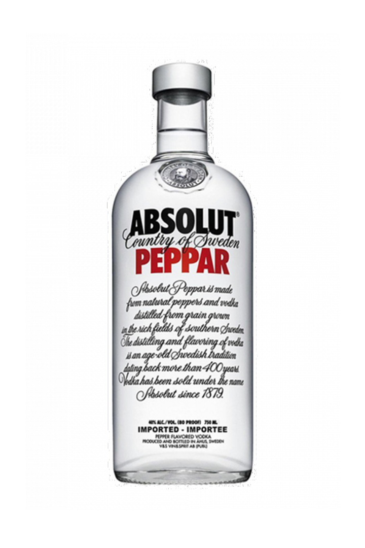 Absolut Peppar pepper flavoured Swedish vodka 750ml bottle