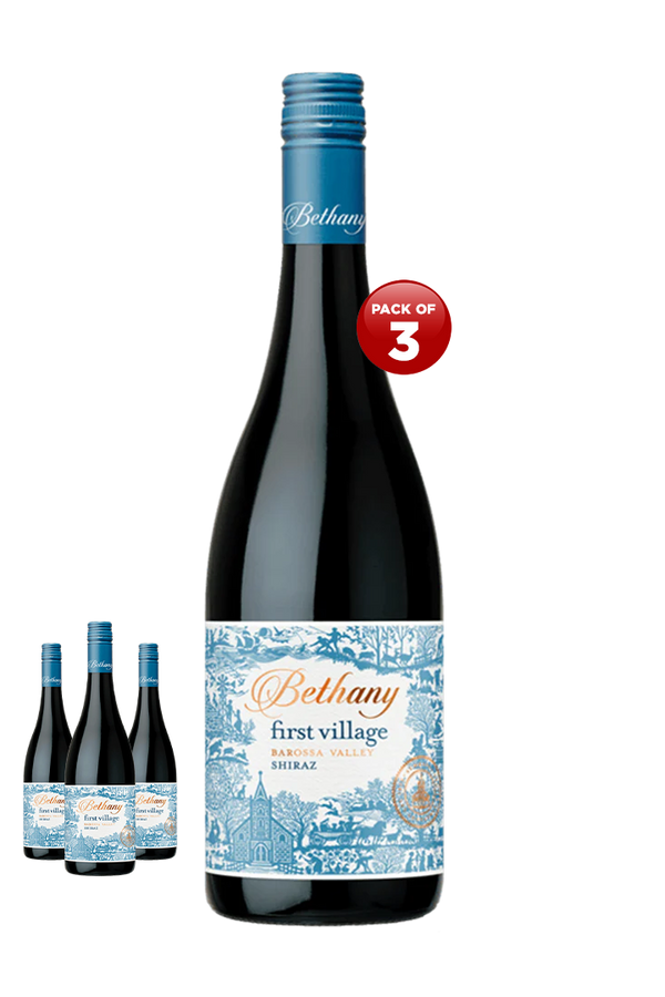 Bethany First Village Shiraz 2022 Australian Shiraz red wine pack of 3 x 750ml glass bottles