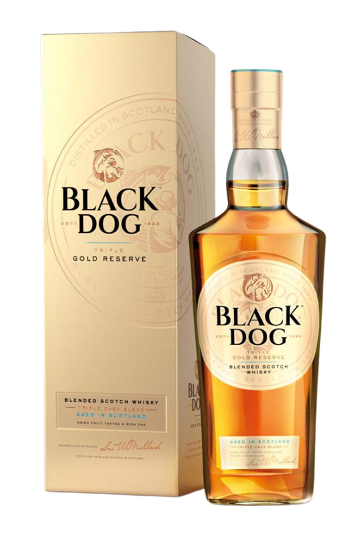 Black Dog Triple Gold Reserve blended Scotch whisky 750ml bottle