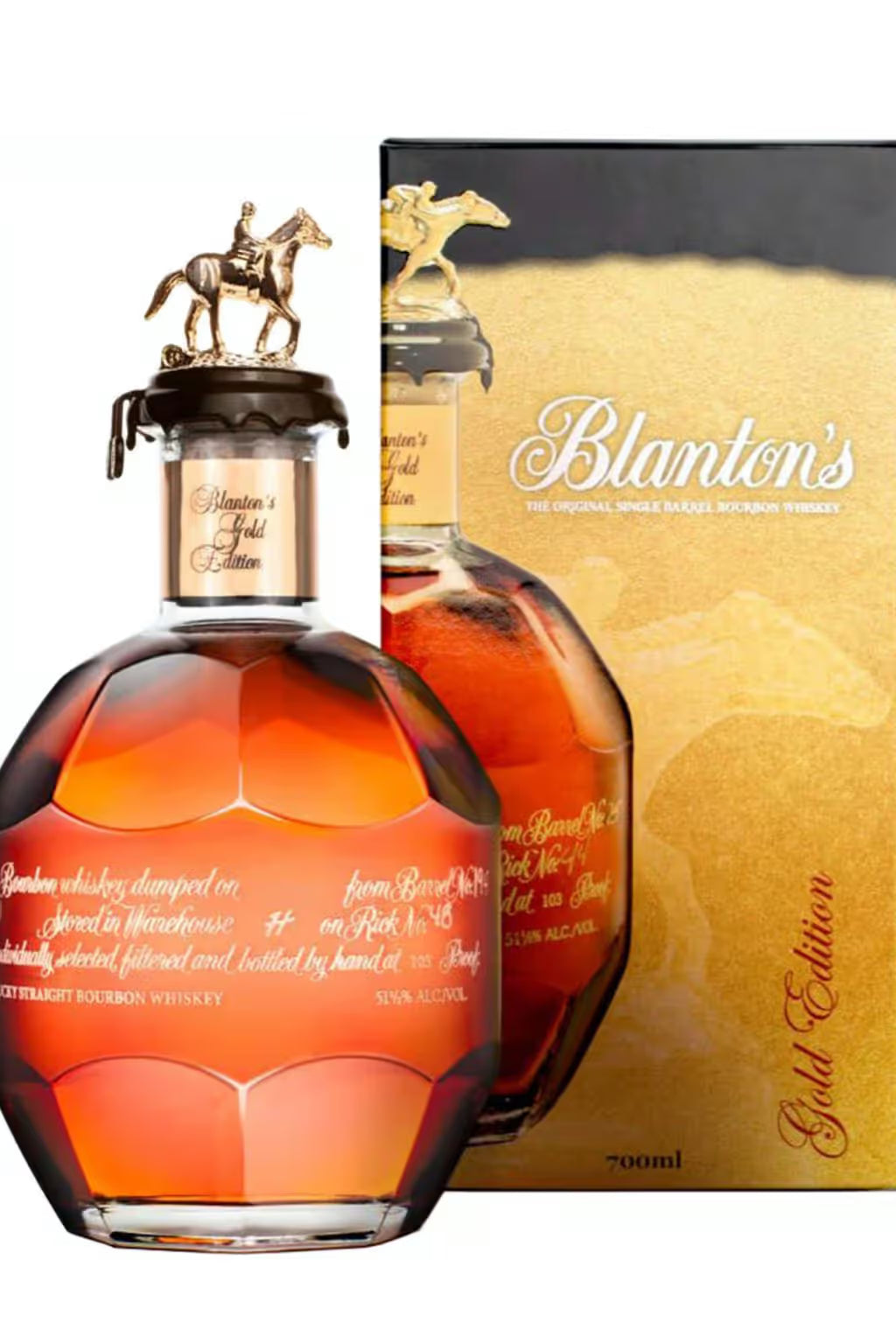 Blanton's Gold Edition single barrel Kentucky bourbon 700ml bottle with horse stopper