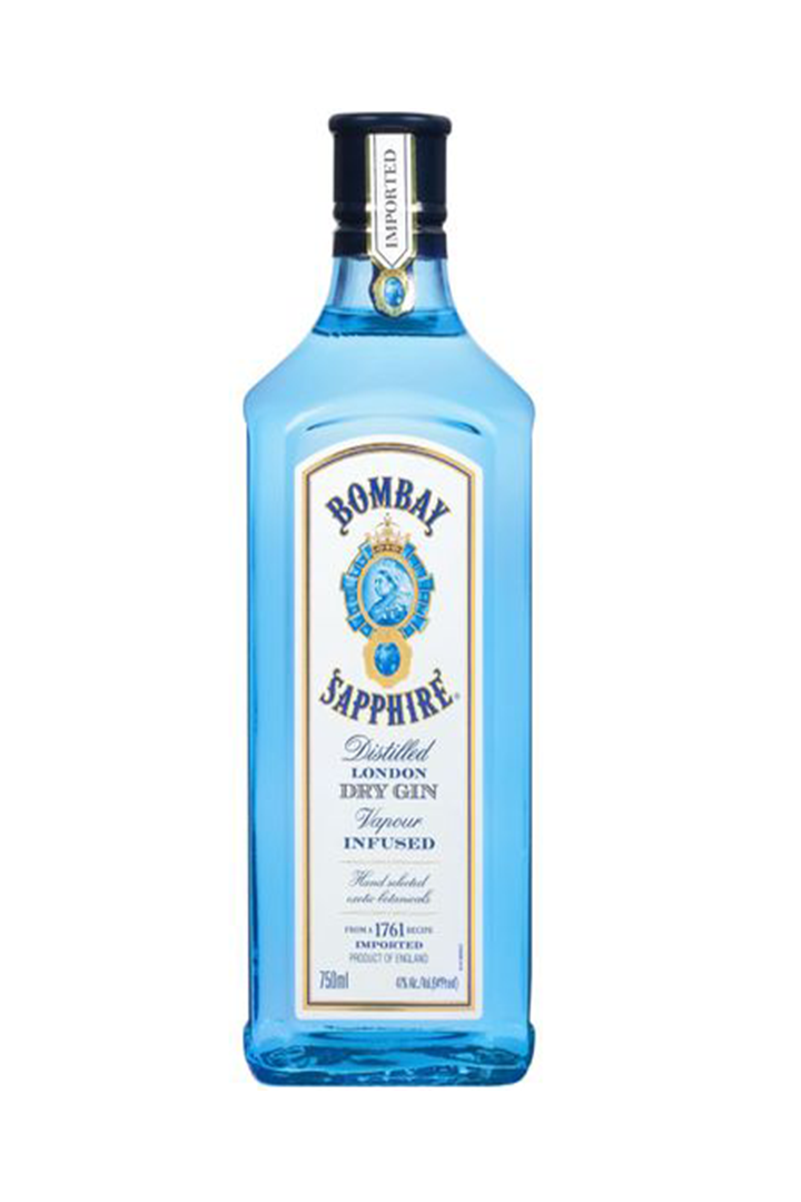Bombay Sapphire London Dry Gin 750ml blue glass bottle
