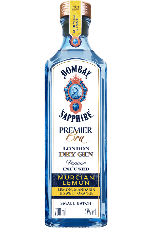 Bombay Sapphire Premier Cru Murcian Lemon gin 700ml bottle