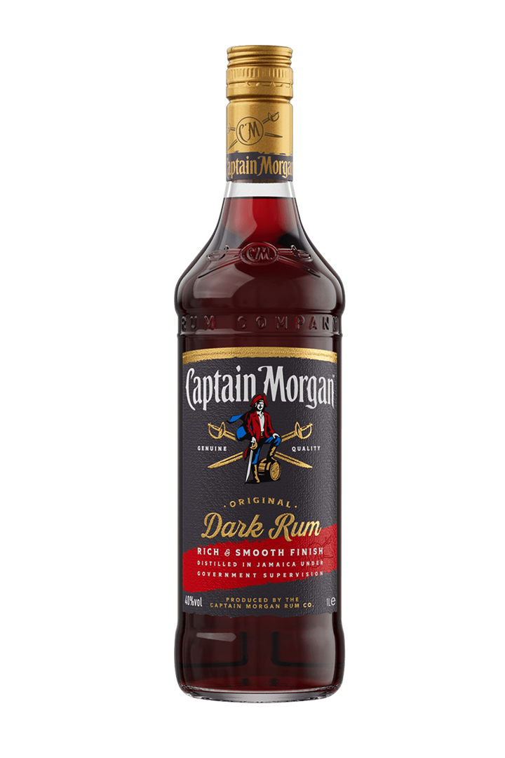 Captain Morgan dark rum 1 litre bottle