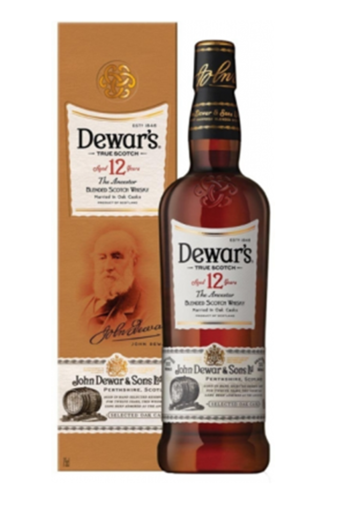 Dewar's 12 year old blended Scotch whisky 1 litre bottle