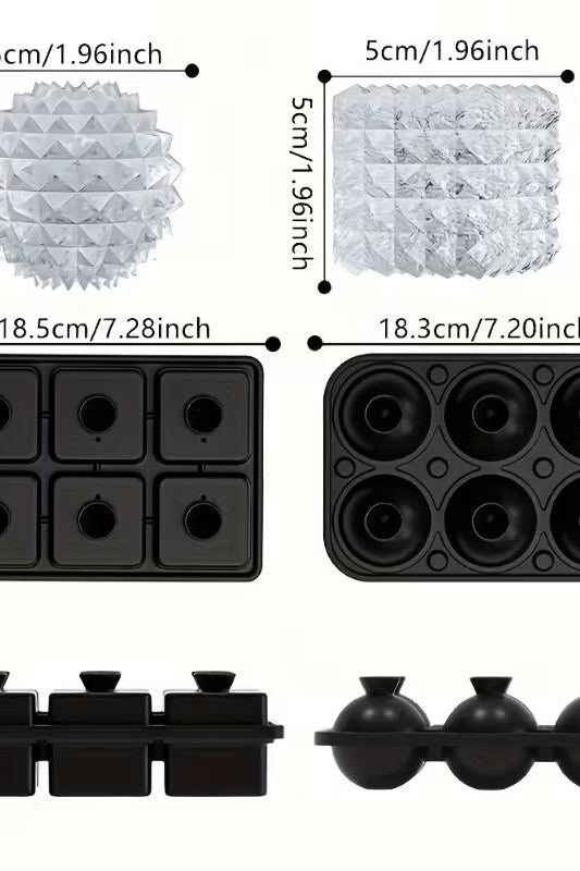 Silicone Ice Tray with Funnel, Easy-Release Stackable Ice Mold, Leak-Proof Design for Whiskey & Beverages