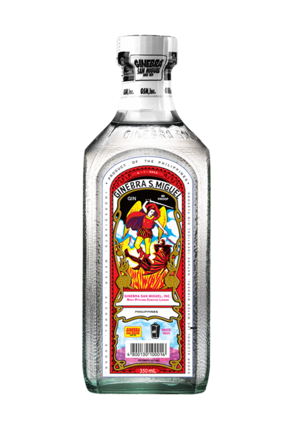 Ginebra San Miguel Filipino gin in 700ml square Frasco bottle