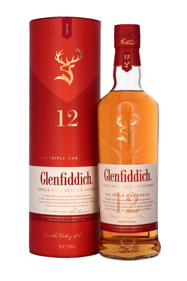 Glenfiddich 12 year old Triple Oak Speyside single malt whisky 700ml bottle