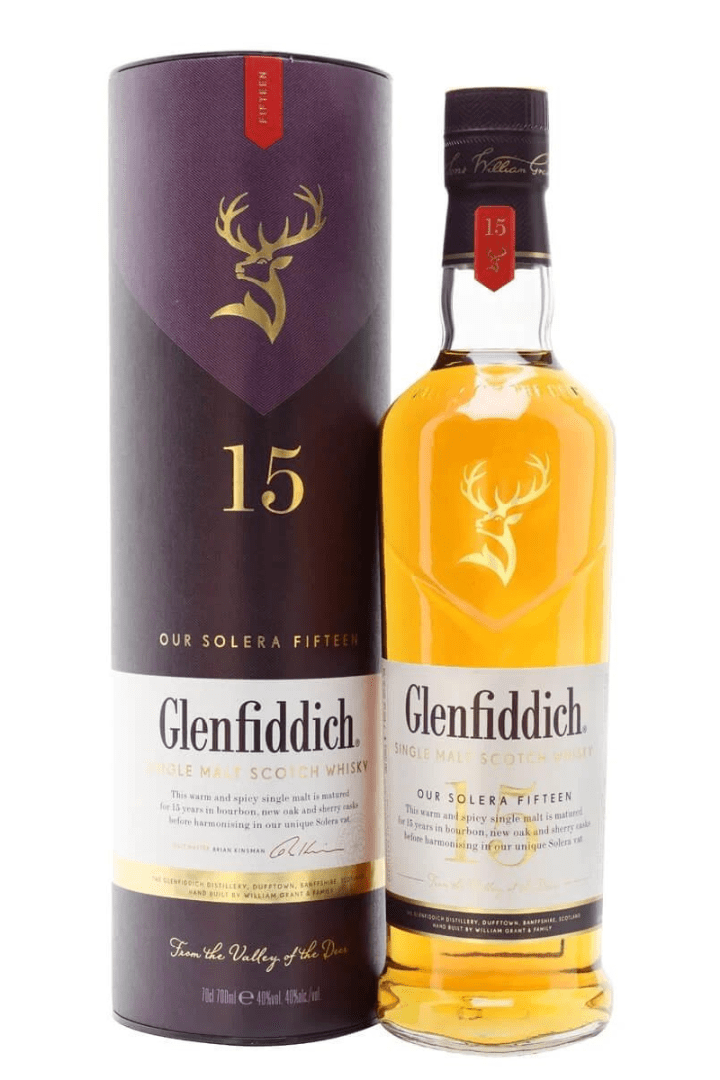 Glenfiddich 15 year old Solera Speyside single malt whisky 700ml bottle