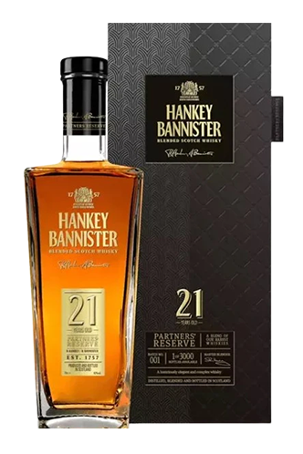 Hankey Bannister Partners Reserve 21 year old blended Scotch whisky 700ml bottle