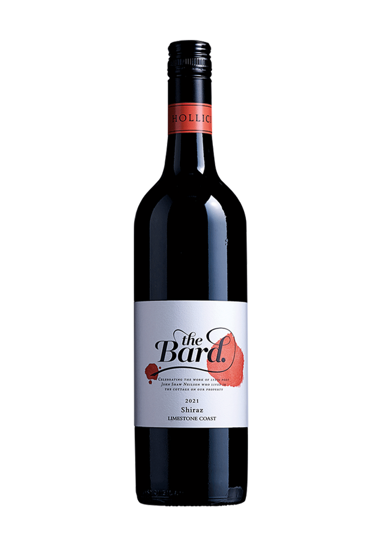 Hollick The Bard Shiraz 2021 Australian Shiraz red wine 750ml glass bottle