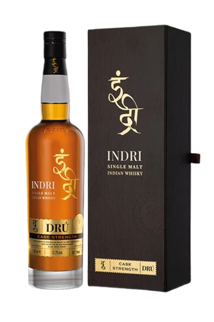 Indri Dru cask strength Indian single malt whisky 700ml bottle