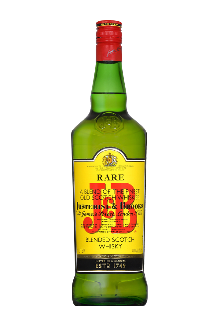 J&B Rare blended Scotch whisky 1 litre green bottle