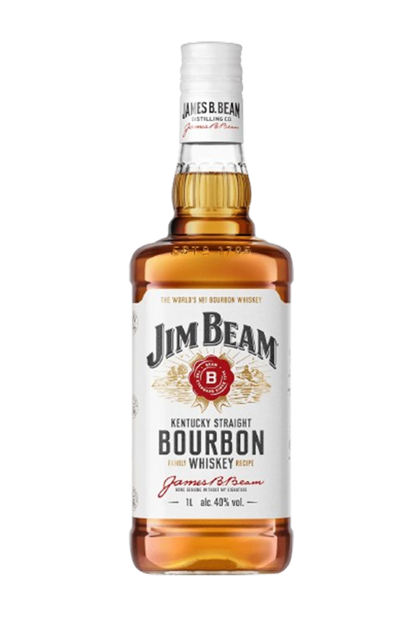 Jim Beam White Label Kentucky straight bourbon 1 litre bottle