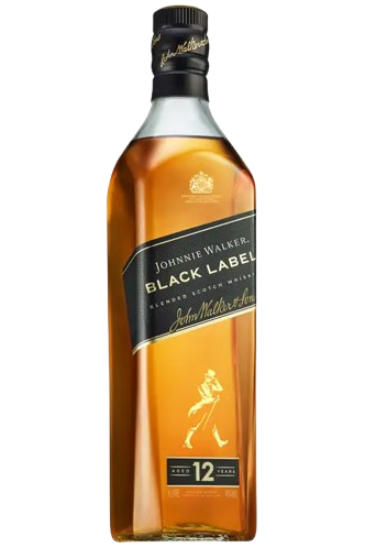 Johnnie Walker Black Label 12 year old blended Scotch whisky 1 litre square bottle