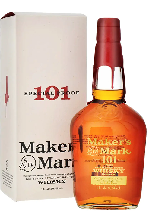 Maker's Mark 101 Kentucky bourbon 1 litre bottle with red wax seal