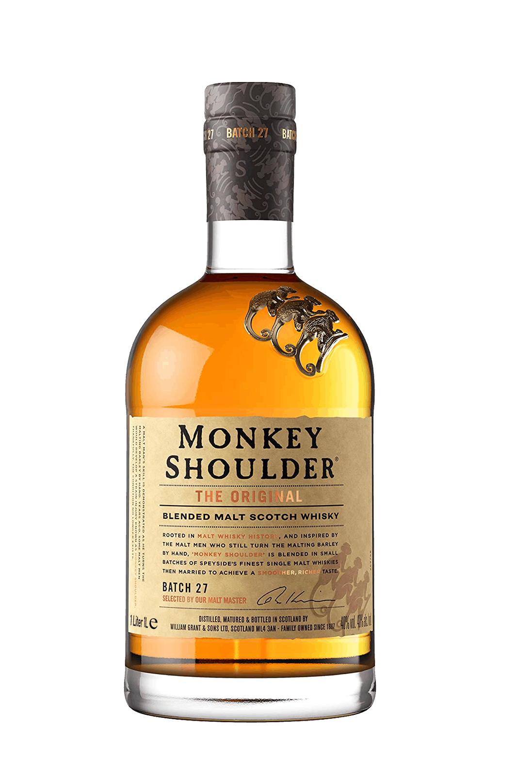 Monkey Shoulder blended malt Scotch whisky 1 litre bottle