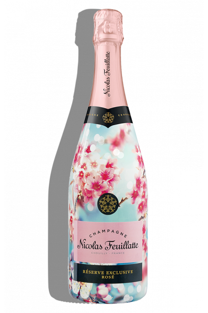 Nicolas Feuillatte rosé Champagne 750ml bottle in limited edition spring flower design