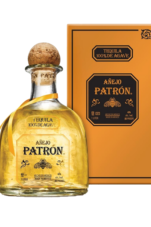 Patrón Añejo Mexican agave tequila 750ml handmade glass bottle