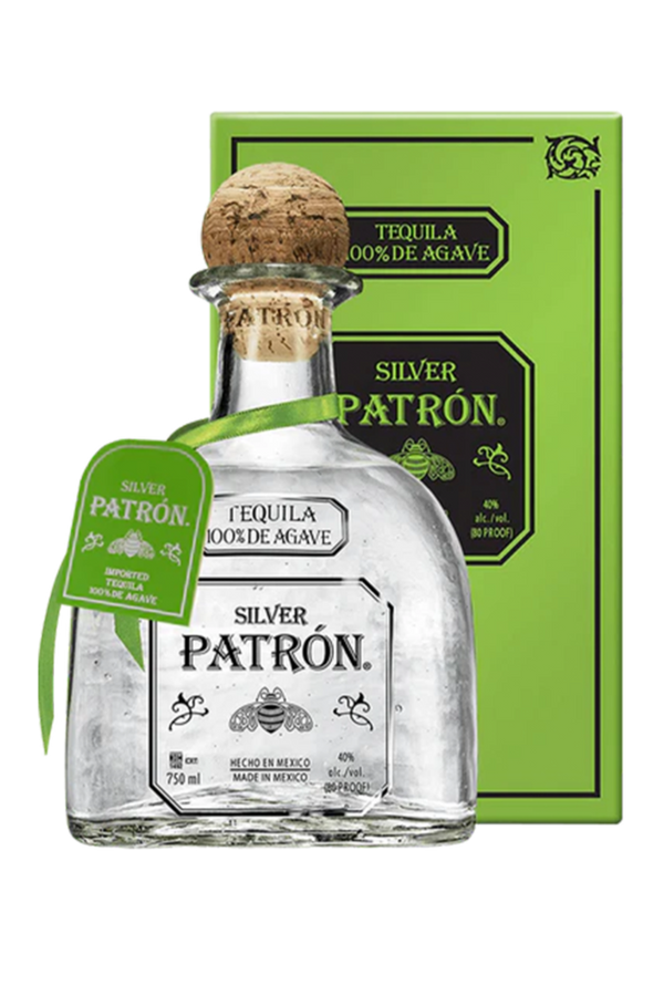 Patrón Silver Mexican agave tequila 750ml handmade glass bottle