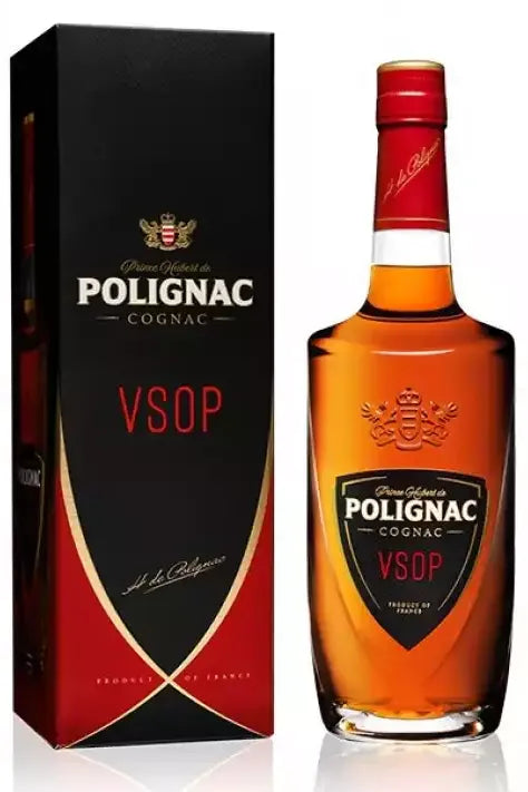 Prince Hubert de Polignac VSOP French cognac 1 litre bottle with gift box