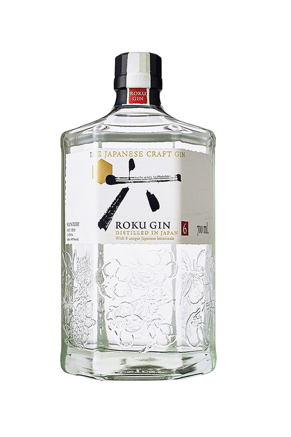 Roku Japanese craft gin by Suntory in 700ml hexagonal bottle