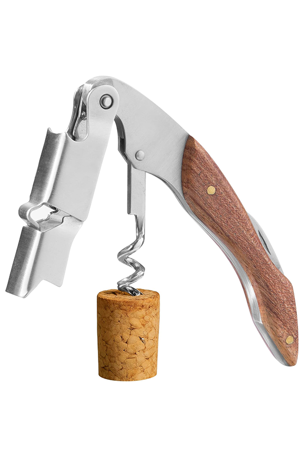 Stainless Steel Rosewood Wine & Bottle Opener